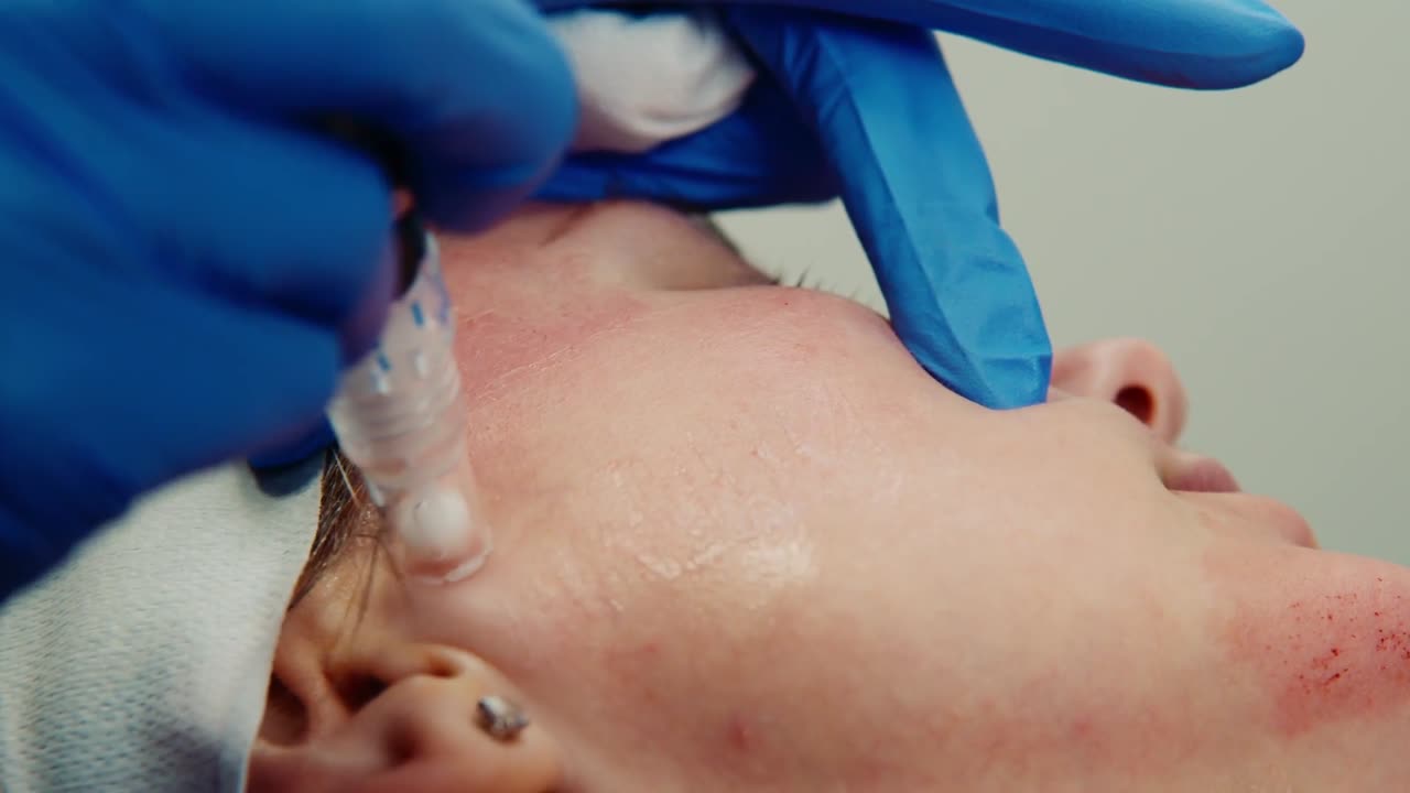 SkinPen microneedling treatment in progress